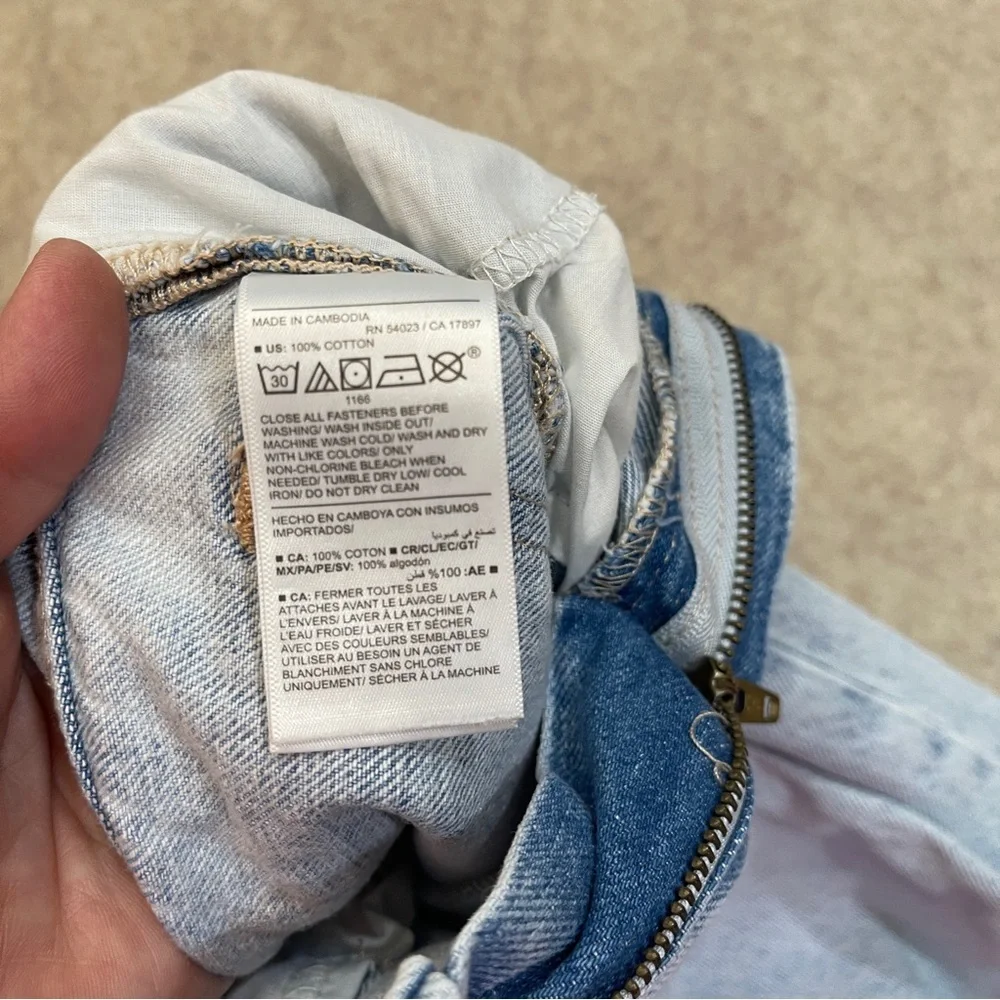 Old Navy High Rise Baggy Wide Leg Light Wash Blue Denim Jeans Girls size 8